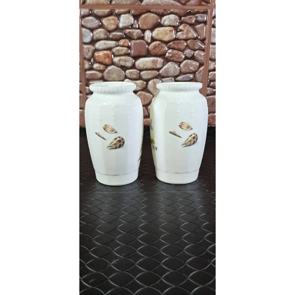 2- Aynsley Cottage Garden Flowers Butterflies Vase Fine Bone China